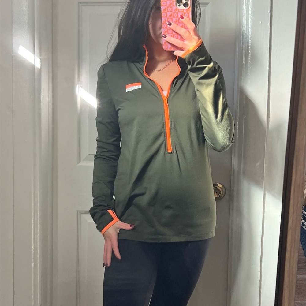 PINK Victoria's Secret Olive and Orange Long Sleeve Top